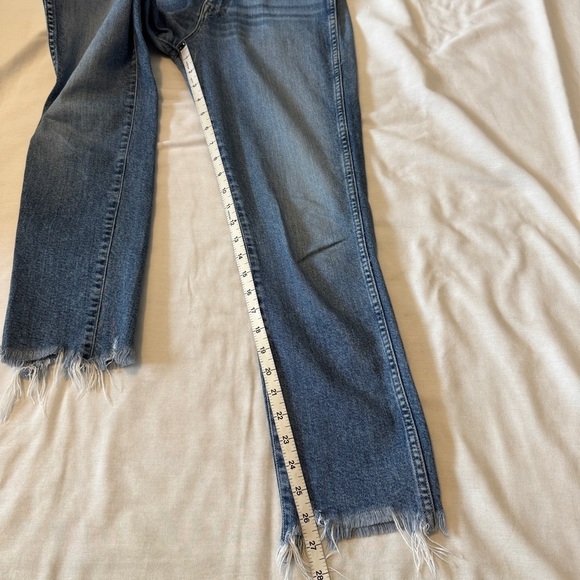 3x1 NYC 28 Straight Leg Medium Wash Raw Hem JEANS Ankle Classic Mom Y2K - Picture 7 of 8